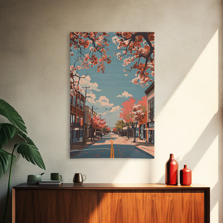 Tyler Travel Poster, Framed Canvas Print, City Travel Poster, Travel Wall Decor, City Illustration, Modern Wall Decor, City Wall Art