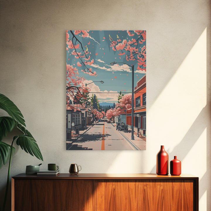 Vacaville Travel Poster, Framed Canvas Print, Retro Travel Poster, City Wall Art, City Illustration, Colorful Wall Art, Poster Print