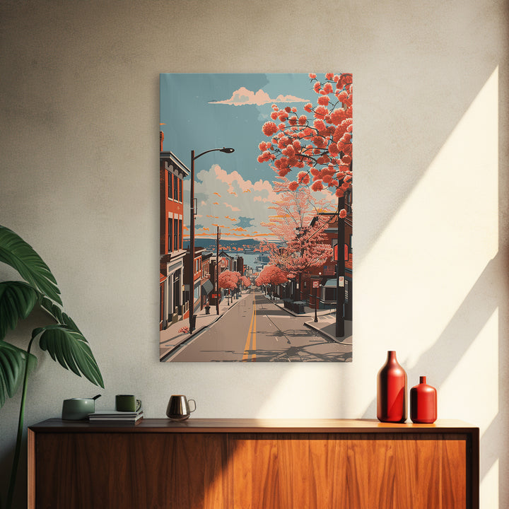 Waterbury Travel Poster, Canvas Print, Travel Wall Decor, Minimalist Poster, Home Office Decor, Fine Art Print, Living Room Wall Art