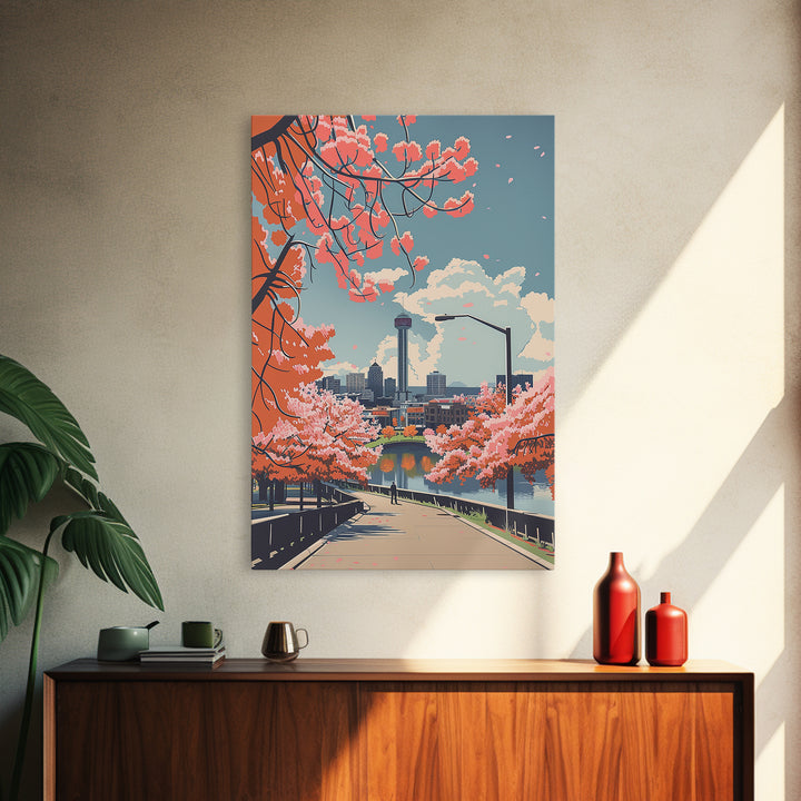 Wichita Falls Travel Poster, Canvas Print, Retro Travel Poster, City Wall Art, Vintage Travel Print, City Illustration, Poster Print