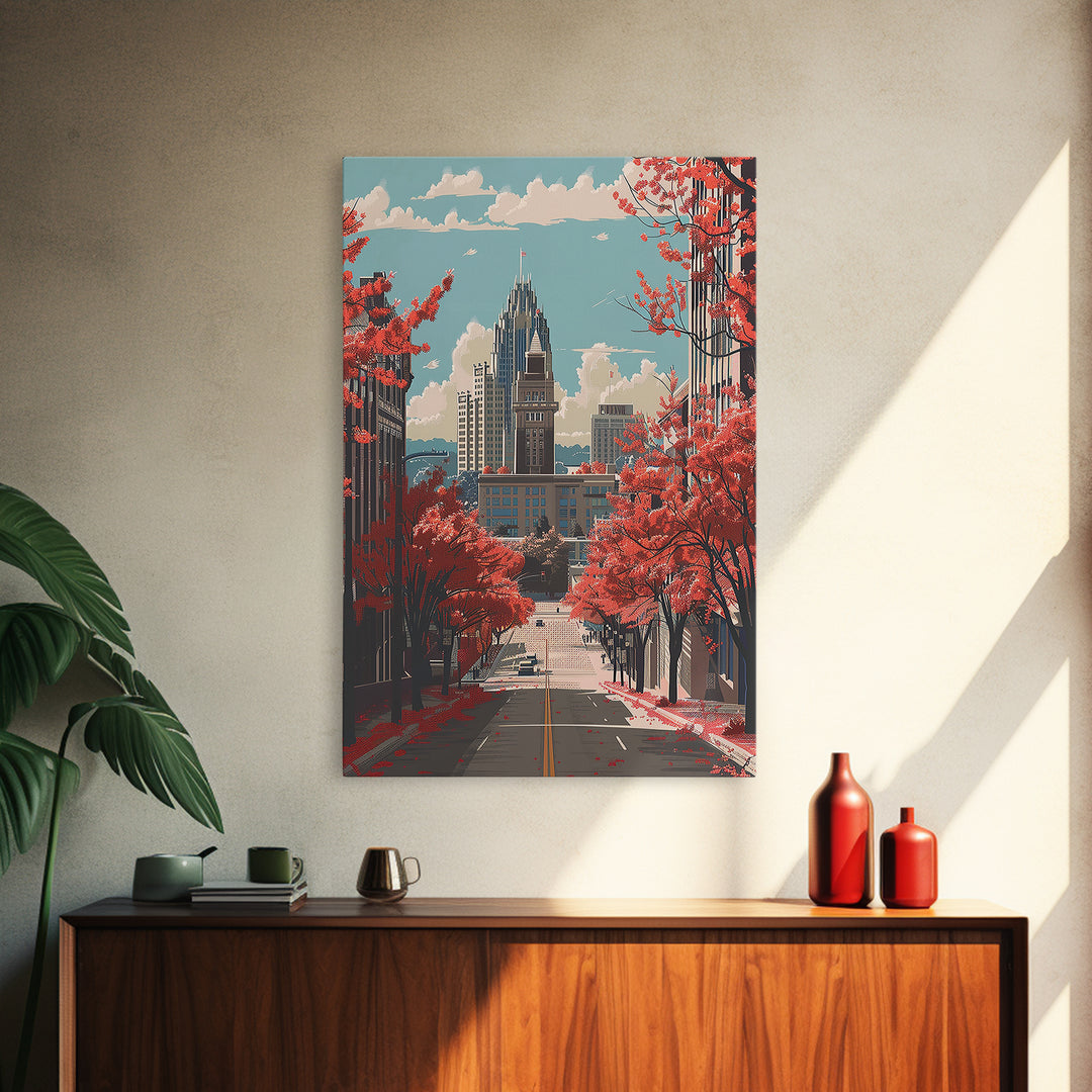 Winston-Salem Travel Poster, Framed Canvas Print, Retro Travel Poster, City Wall Art, Art Print, Travel Prints, Vintage Travel Print