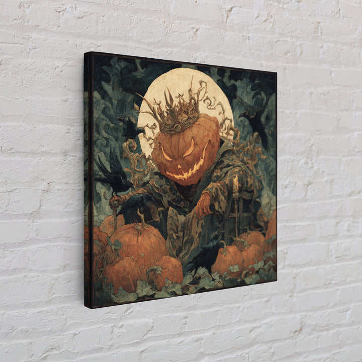 The Jack-O'-Lantern King, Dark Symbolist Art, Square Wall Art, Dark Fantasy Wall Art, Framed Canvas Print, Halloween Wall Art