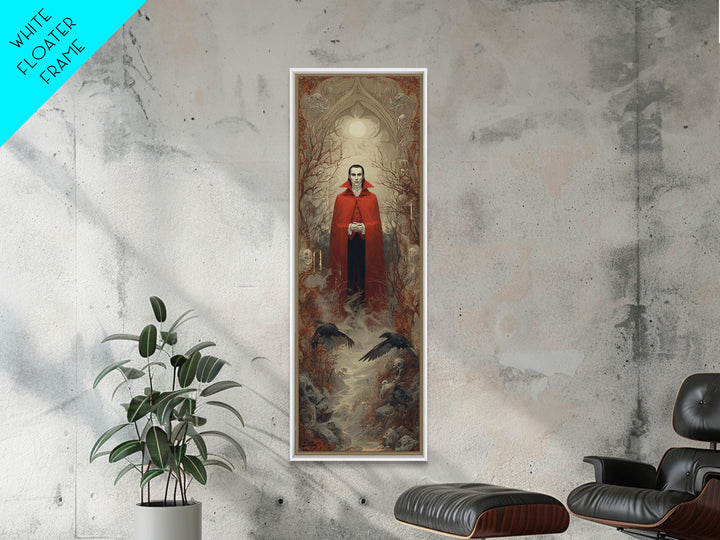 The Crimson Vampire, Surreal Apocalyptic Art, Tall Narrow Wall Art, Dark Halloween Decor, Canvas Print, Halloween Wall Art