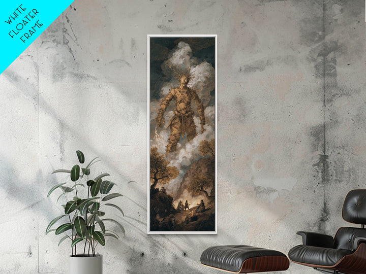 The Stitched Giant, Baroque Witchcraft Art, Tall Narrow Wall Art, Macabre Wall Art, Canvas Print, Halloween Wall Art
