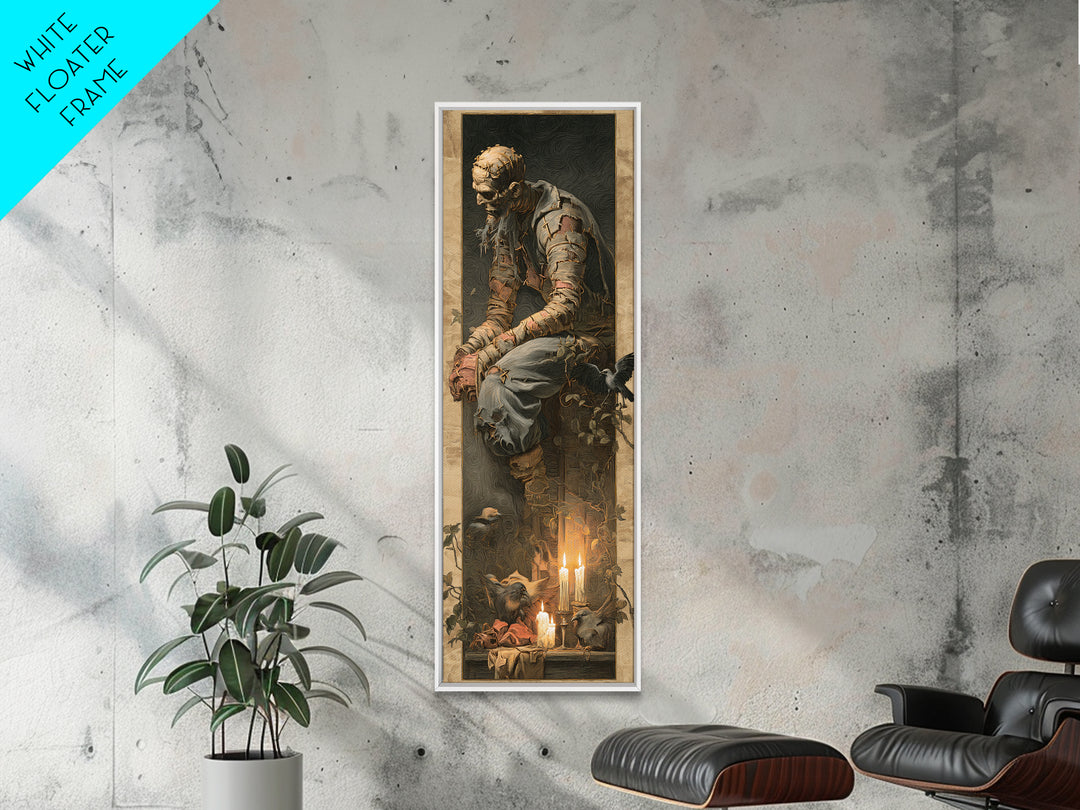 The Stitched Giant, Gothic Nightmare Art, Tall Narrow Wall Art, Gothic Horror Wall Art, Canvas Print, Halloween Wall Art