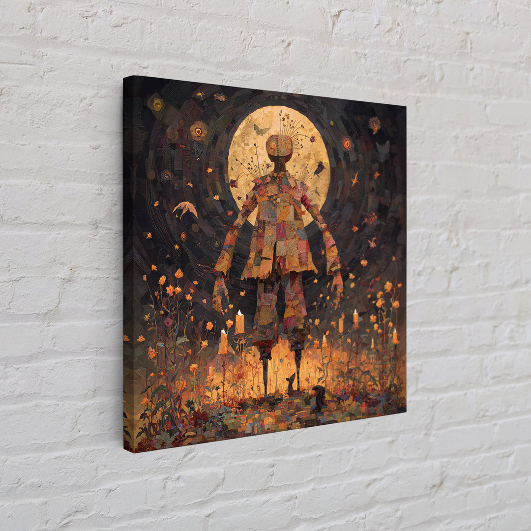 The Stitched Giant, Symbolist Dream Art, Square Wall Art, Gothic Horror Wall Art, Canvas Print, Halloween Wall Art, Macabre Wall Art