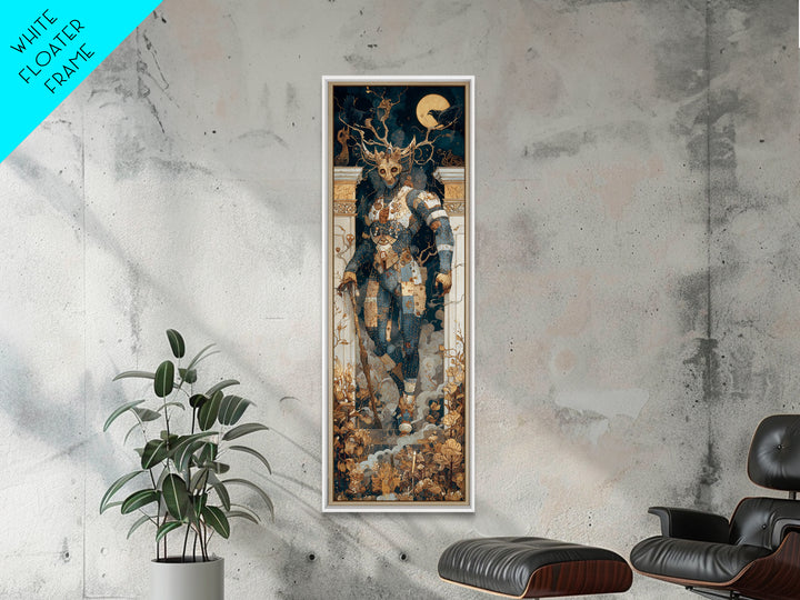 The Stitched Giant, Ornate Symbolist Art, Tall Narrow Wall Art, Gothic Horror Wall Art, Canvas Print, Halloween Wall Art