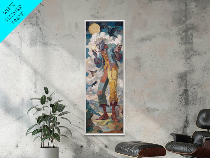The Stitched Giant, Expressionist Gothic Art, Tall Narrow Wall Art, Dark Fantasy Wall Art, Canvas Print, Halloween Wall Art