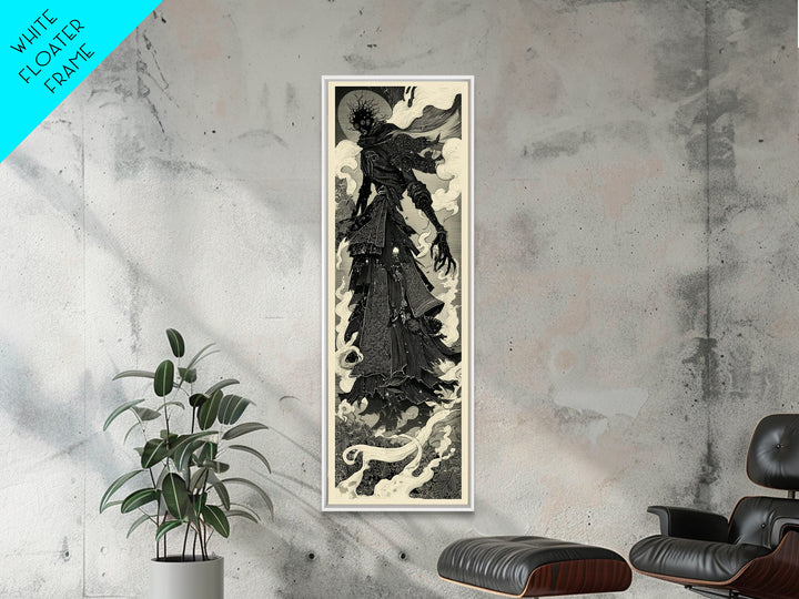 The Stitched Giant, Decadent Line Art, Tall Narrow Wall Art, Macabre Wall Art, Canvas Print, Halloween Wall Art
