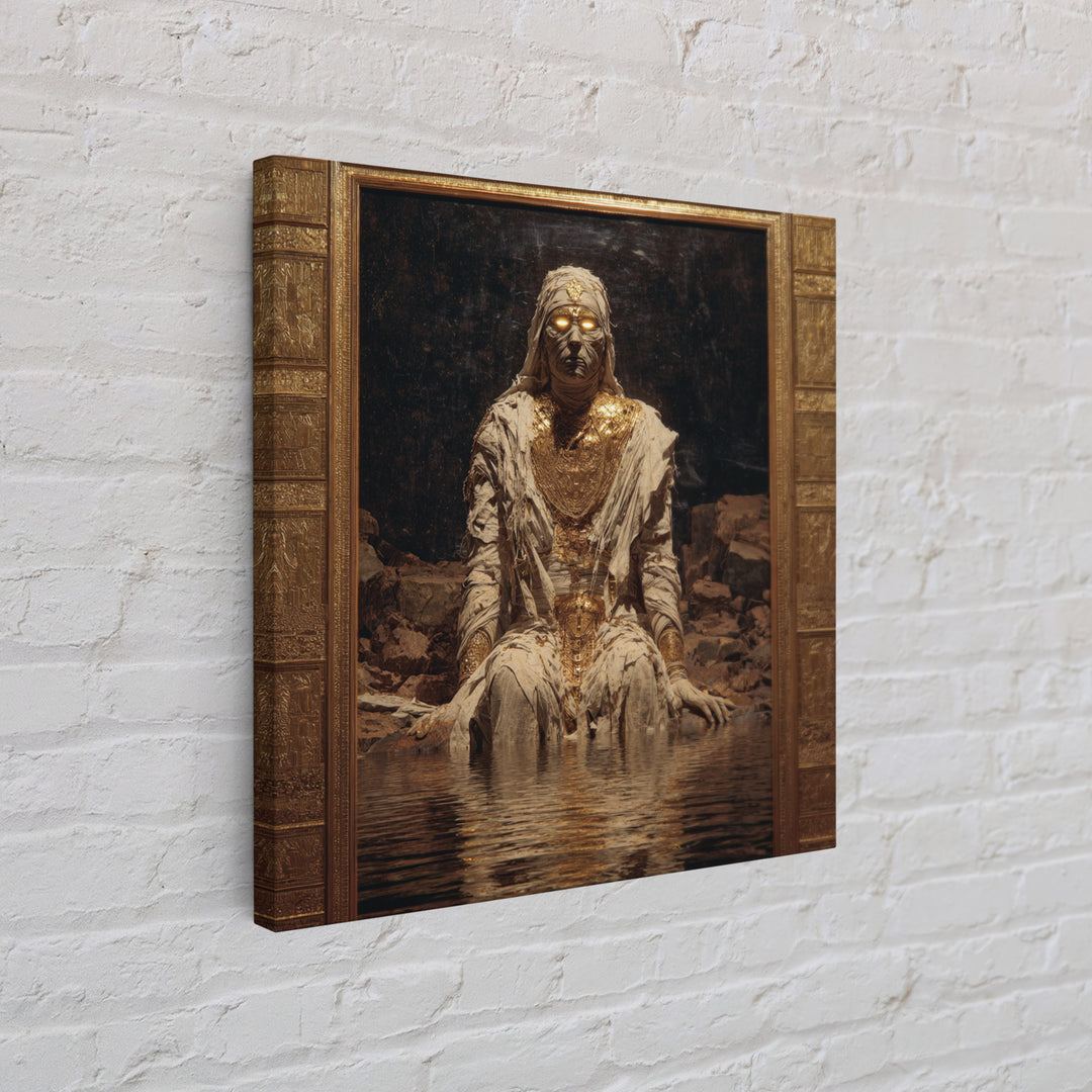 The Mummy Pharaoh, Symbolist Gothic Landscape, Square Wall Art, Macabre Wall Art, Canvas Print, Halloween Wall Art, Gothic Home Decor