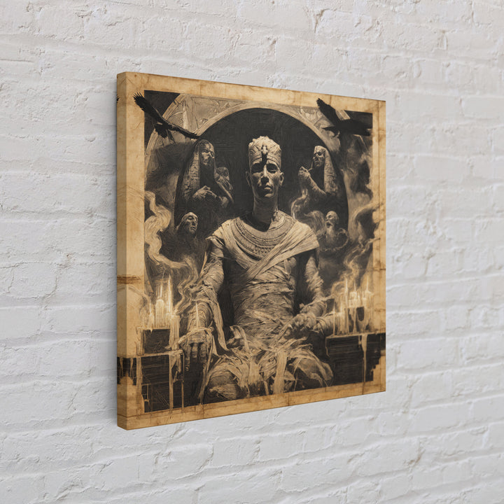 The Mummy Pharaoh, Dark Symbolist Art, Square Wall Art, Macabre Wall Art, Canvas Print, Halloween Wall Art, Halloween Decor