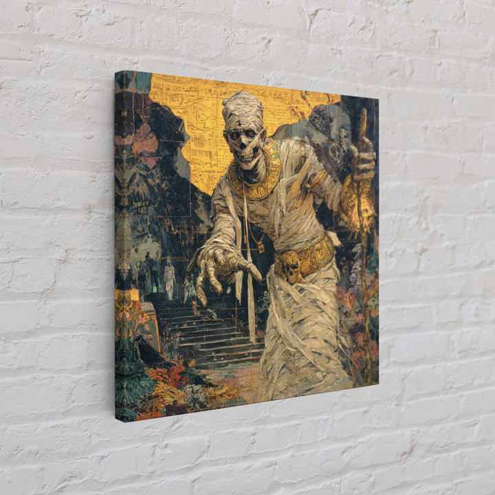 The Mummy Pharaoh, Grotesque Carnival Art, Square Wall Art, Dark Fantasy Wall Art, Canvas Print, Halloween Wall Art, Seasonal Home Decor