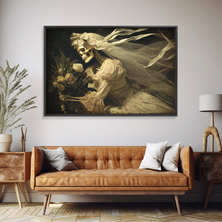 The Skeletal Bride, Symbolist Gothic Landscape, Landscape Wall Art, Gothic Horror Wall Art, Canvas Print, Halloween Wall Art