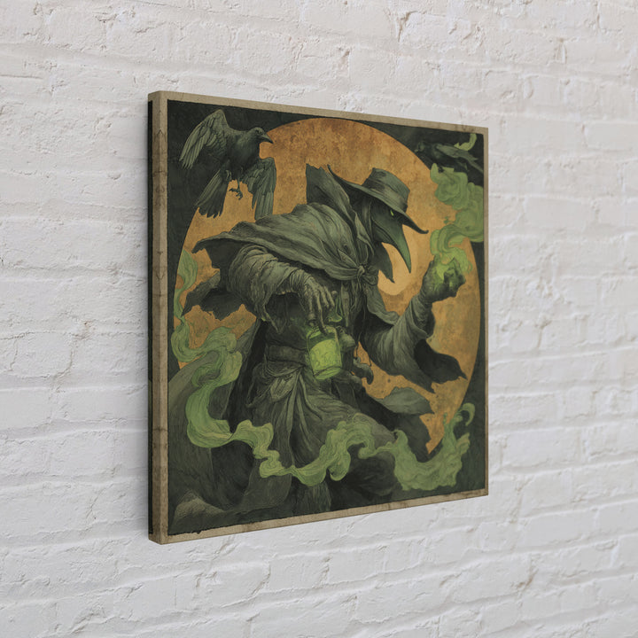 The Plague Doctor, Danse Macabre Art, Square Wall Art, Macabre Wall Art, Canvas Print, Halloween Wall Art