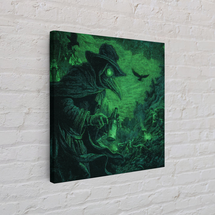 The Plague Doctor, Baroque Witchcraft Art, Square Wall Art, Gothic Horror Wall Art, Canvas Print, Halloween Wall Art, Spooky Wall Decor