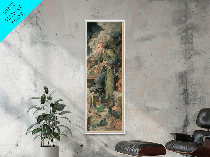 The Mad Alchemist, Dark Renaissance Art, Tall Narrow Wall Art, Dark Fantasy Wall Art, Canvas Print, Halloween Wall Art