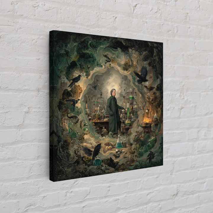 The Mad Alchemist, Baroque Witchcraft Art, Square Wall Art, Gothic Horror Wall Art, Canvas Print, Halloween Wall Art