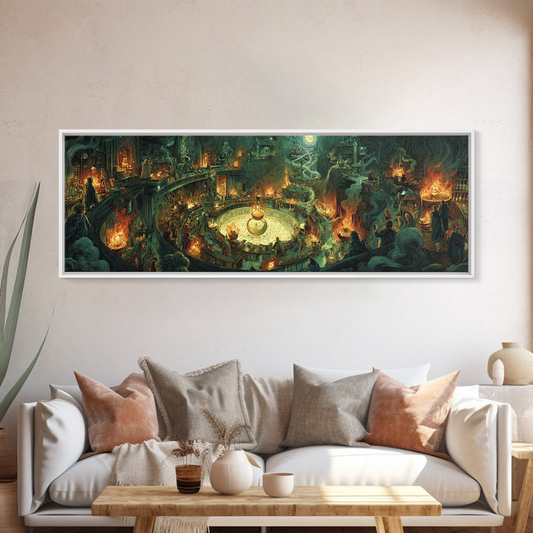 The Mad Alchemist, Apocalyptic Romantic Art, Extra Wide Wall Art, Dark Fantasy Wall Art, Canvas Print, Halloween Wall Art, Halloween Decor