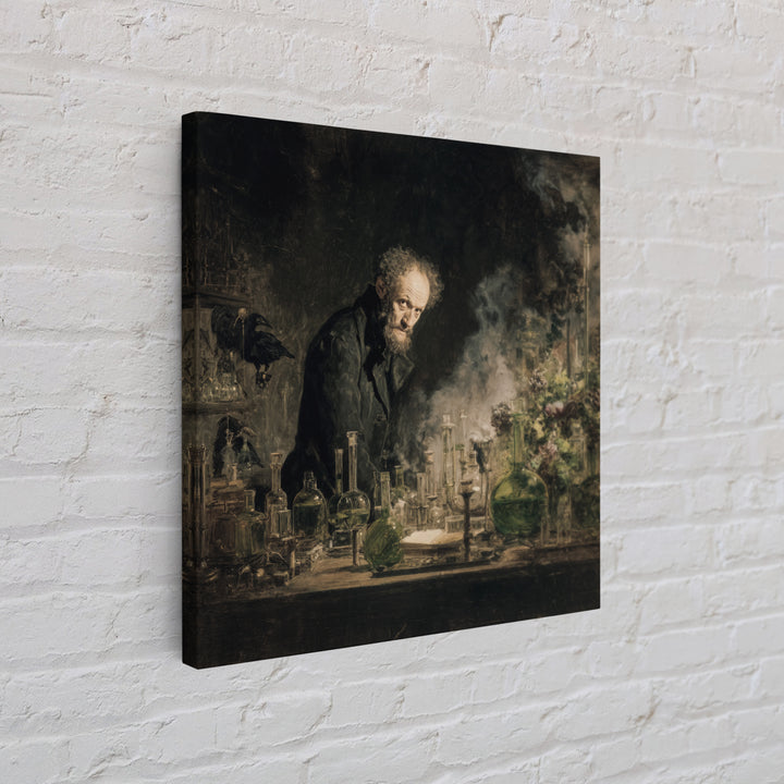 The Mad Alchemist, Symbolist Dream Art, Square Wall Art, Dark Fantasy Wall Art, Canvas Print, Halloween Wall Art, Spooky Wall Decor