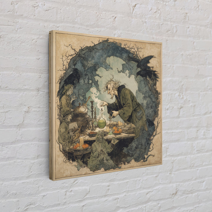 The Mad Alchemist, Gothic Storybook Art, Square Wall Art, Dark Fantasy Wall Art, Framed Canvas Print, Halloween Wall Art
