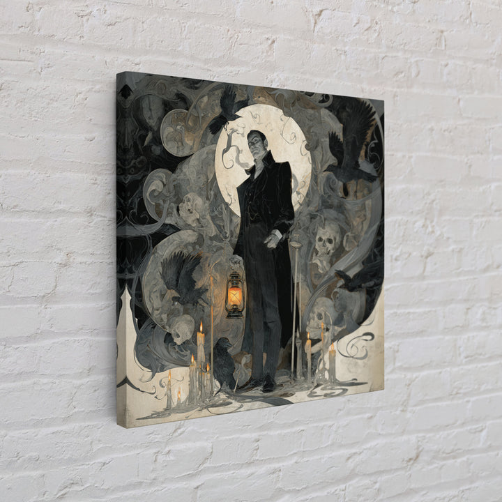 The Sinister Undertaker, Decadent Gothic Art, Square Wall Art, Dark Fantasy Wall Art, Canvas Print, Halloween Wall Art