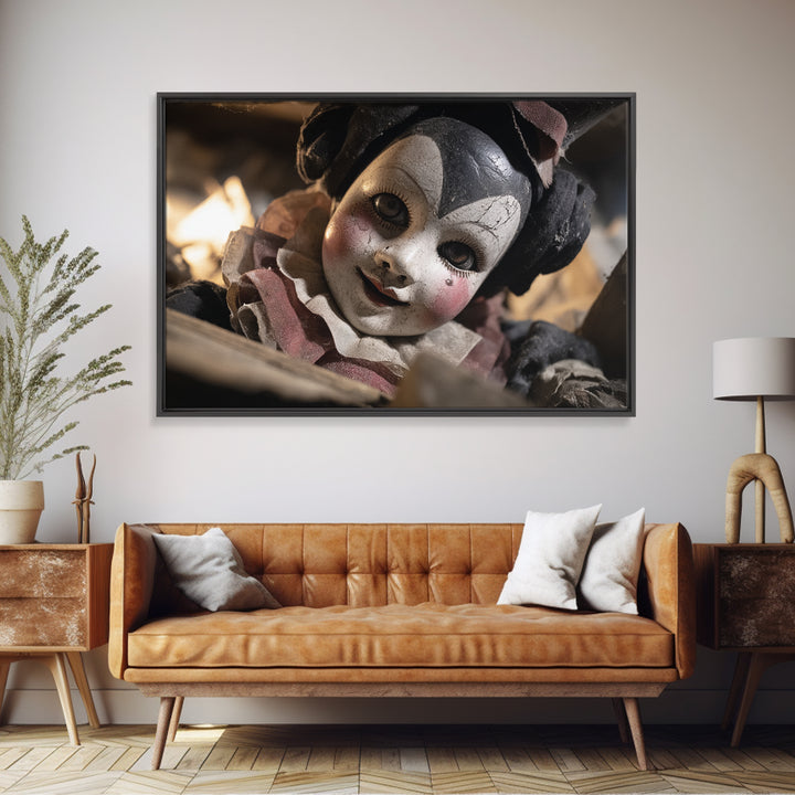 The Haunted Porcelain Doll, Medieval Grotesque Art, Landscape Wall Art, Macabre Wall Art, Canvas Print, Halloween Wall Art