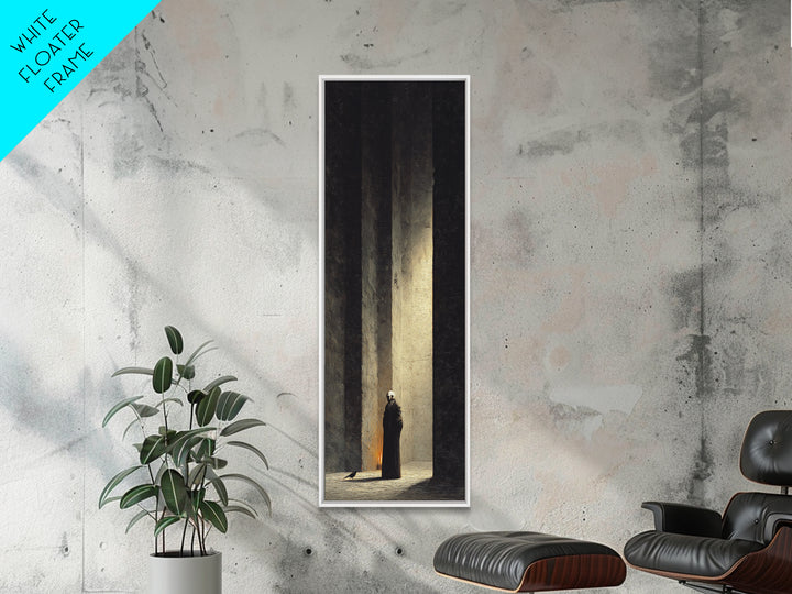 The Shadow Person, Surreal Apocalyptic Art, Tall Narrow Wall Art, Gothic Horror Wall Art, Framed Canvas Print, Halloween Wall Art