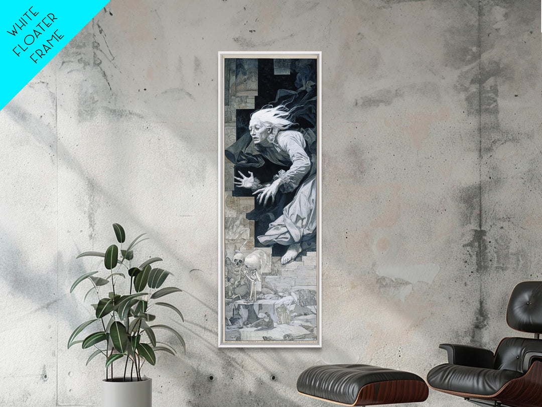 The Banshee Singer, Danse Macabre Art, Tall Narrow Wall Art, Macabre Wall Art, Framed Canvas Print, Halloween Wall Art