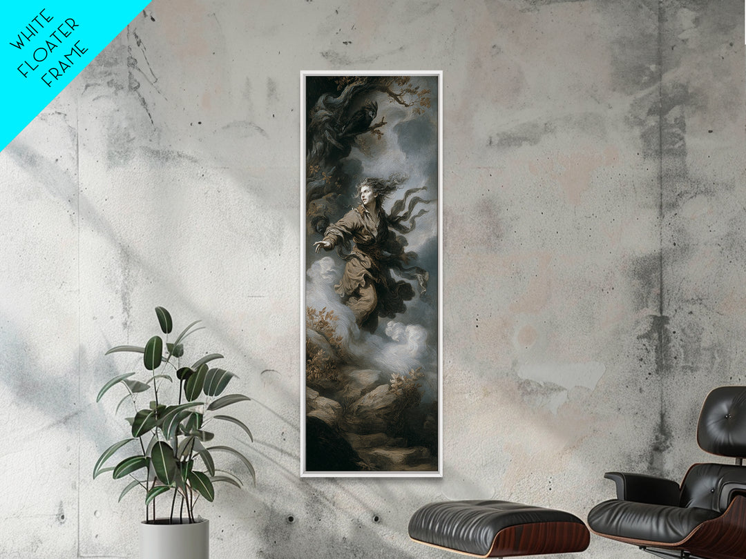The Banshee Singer, Baroque Witchcraft Art, Tall Narrow Wall Art, Macabre Wall Art, Canvas Print, Halloween Wall Art, Halloween Decor