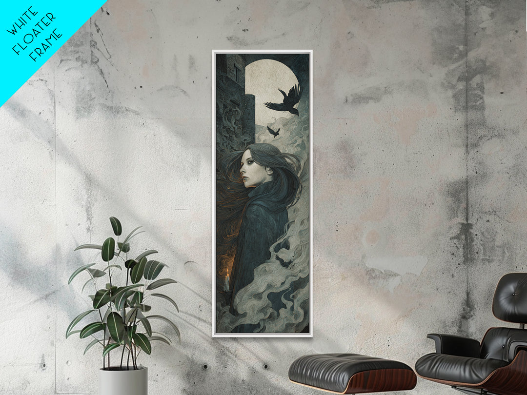 The Banshee Singer, Visionary Gothic Art, Tall Narrow Wall Art, Dark Fantasy Wall Art, Canvas Print, Halloween Wall Art