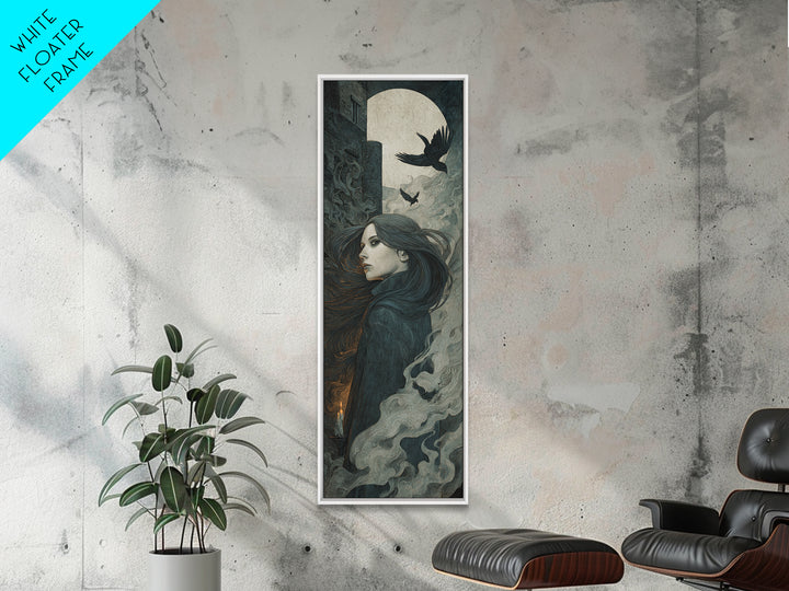 The Banshee Singer, Visionary Gothic Art, Tall Narrow Wall Art, Dark Fantasy Wall Art, Canvas Print, Halloween Wall Art