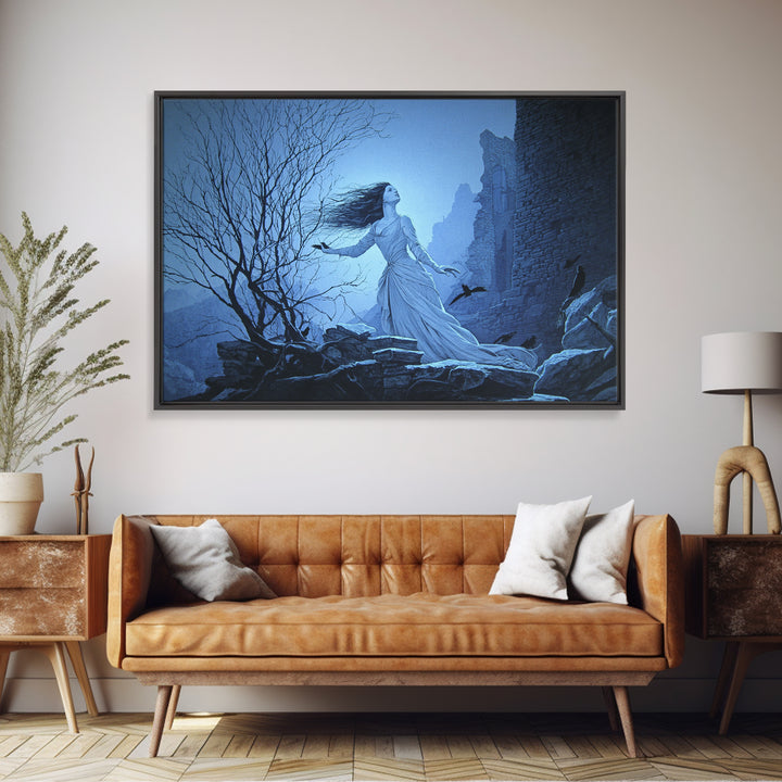 The Banshee Singer, Romantic Gothic Landscape, Landscape Wall Art, Dark Fantasy Wall Art, Canvas Print, Halloween Wall Art