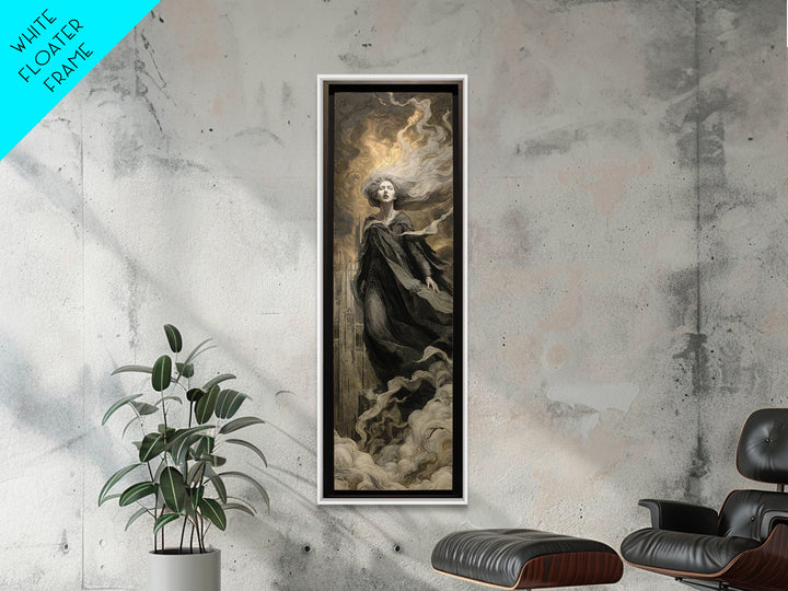 The Banshee Singer, Apocalyptic Romantic Art, Tall Narrow Wall Art, Dark Fantasy Wall Art, Canvas Print, Halloween Wall Art