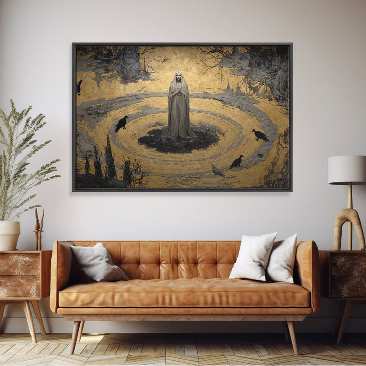 The Banshee Singer, Symbolist Gothic Landscape, Landscape Wall Art, Dark Halloween Decor, Canvas Print, Halloween Wall Art