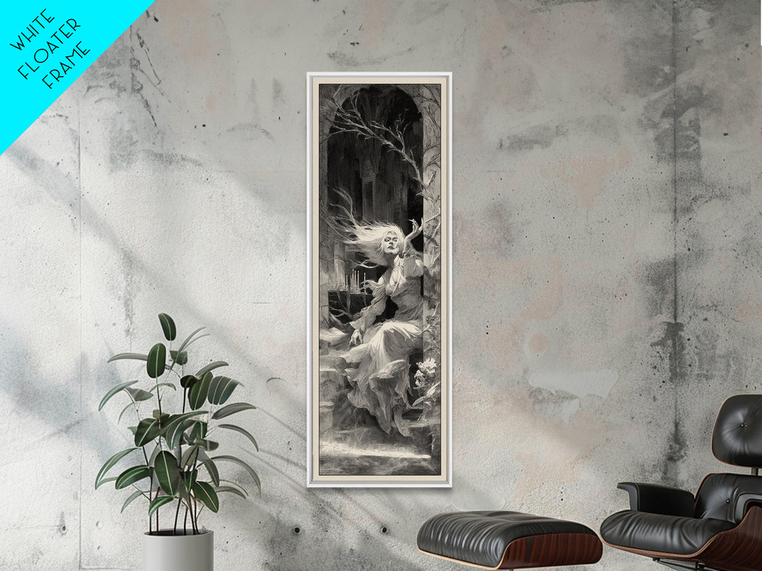 The Banshee Singer, Decadent Gothic Art, Tall Narrow Wall Art, Dark Fantasy Wall Art, Canvas Print, Halloween Wall Art