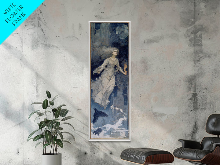 The Banshee Singer, Symbolist Death Art, Tall Narrow Wall Art, Gothic Horror Wall Art, Canvas Print, Halloween Wall Art