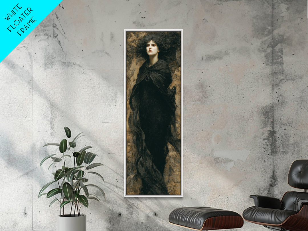The Banshee Singer, Dark Symbolist Art, Tall Narrow Wall Art, Macabre Wall Art, Framed Canvas Print, Halloween Wall Art