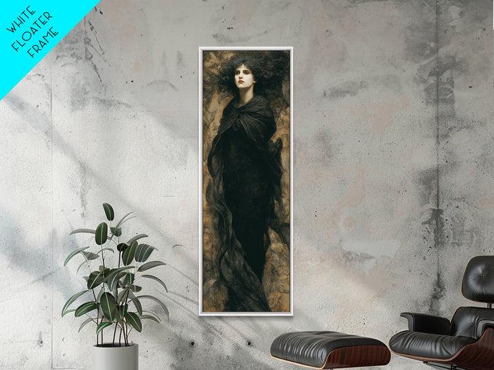The Banshee Singer, Dark Symbolist Art, Tall Narrow Wall Art, Macabre Wall Art, Framed Canvas Print, Halloween Wall Art
