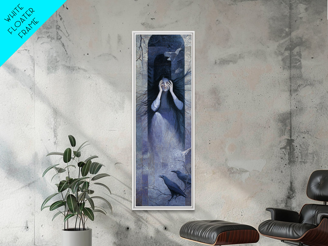 The Banshee Singer, Expressionist Gothic Art, Tall Narrow Wall Art, Gothic Horror Wall Art, Canvas Print, Halloween Wall Art