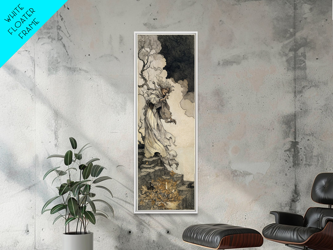 The Banshee Singer, Gothic Storybook Art, Tall Narrow Wall Art, Dark Fantasy Wall Art, Canvas Print, Halloween Wall Art