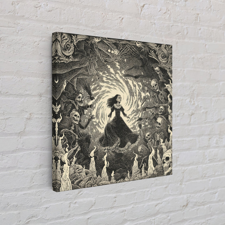 The Banshee Singer, Macabre Folk Print Art, Square Wall Art, Macabre Wall Art, Framed Canvas Print, Halloween Wall Art