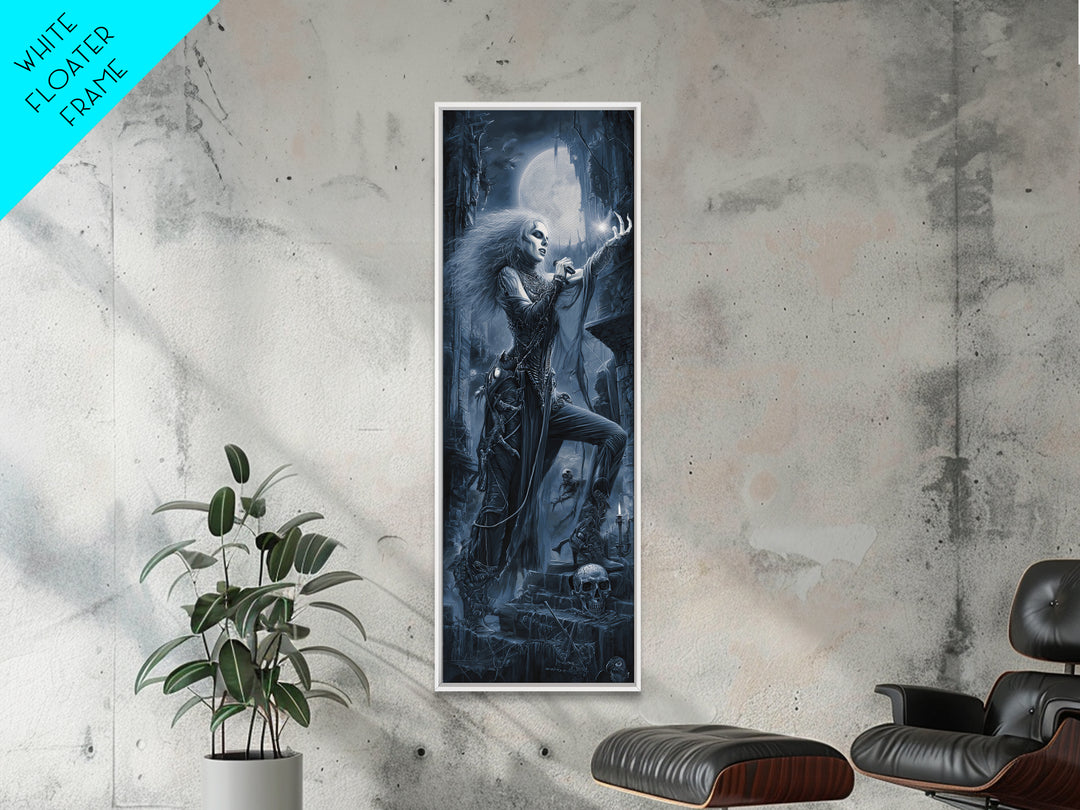 The Banshee Singer, Biomechanical Horror Art, Tall Narrow Wall Art, Macabre Wall Art, Canvas Print, Halloween Wall Art, Gothic Home Decor