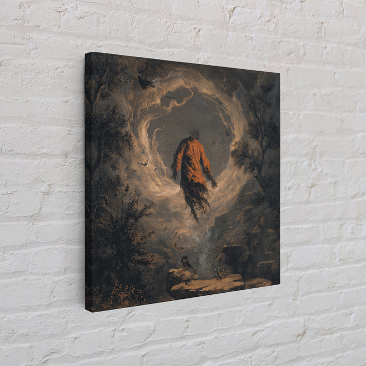 The Tattered Wraith, Baroque Witchcraft Art, Square Wall Art, Dark Halloween Decor, Canvas Print, Halloween Wall Art, Gothic Home Decor