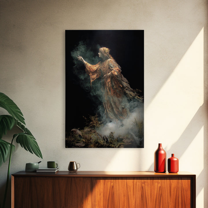 The Tattered Wraith, Ornate Symbolist Art, Vertical Wall Art, Gothic Horror Wall Art, Canvas Print, Halloween Wall Art