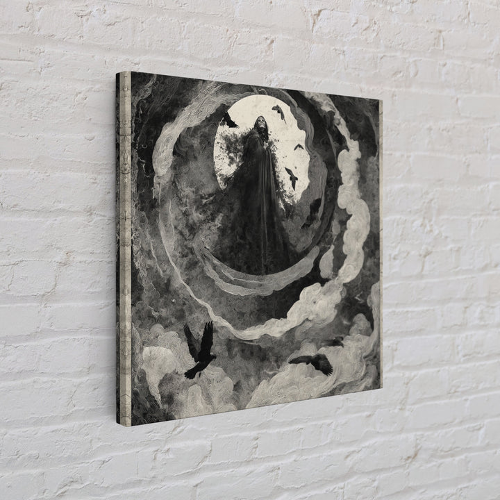 The Tattered Wraith, Dark Symbolist Art, Square Wall Art, Gothic Horror Wall Art, Framed Canvas Print, Halloween Wall Art