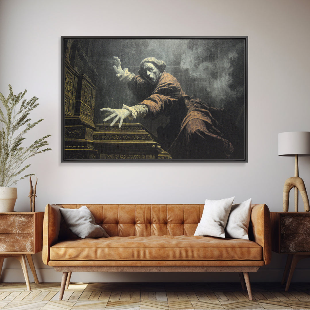 The Phantom Organist, Symbolist Gothic Landscape, Landscape Wall Art, Macabre Wall Art, Canvas Print, Halloween Wall Art