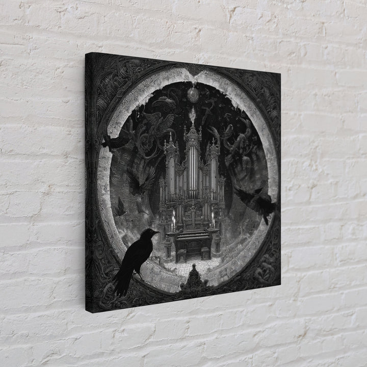 The Phantom Organist, Biomechanical Horror Art, Square Wall Art, Macabre Wall Art, Canvas Print, Halloween Wall Art, Gothic Home Decor