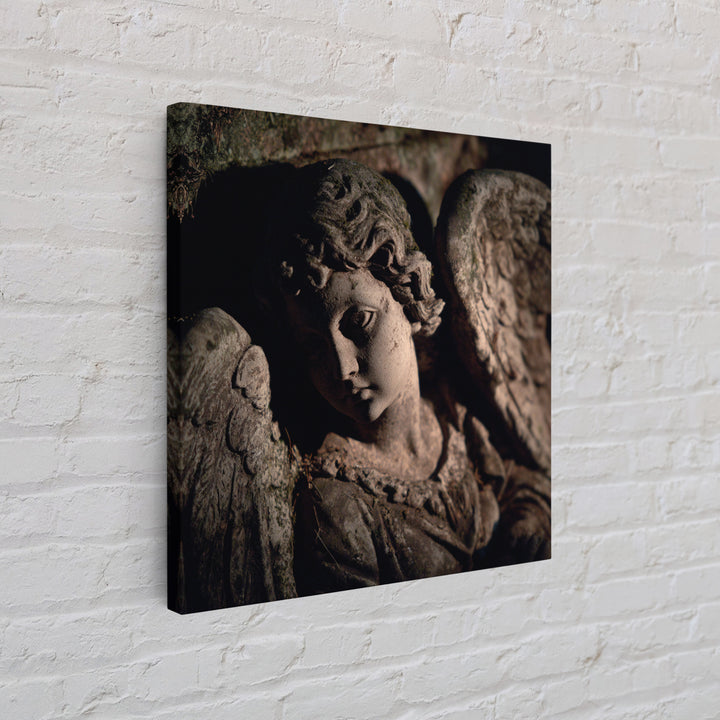 The Weeping Cemetery Angel, Danse Macabre Art, Square Wall Art, Macabre Wall Art, Canvas Print, Halloween Wall Art