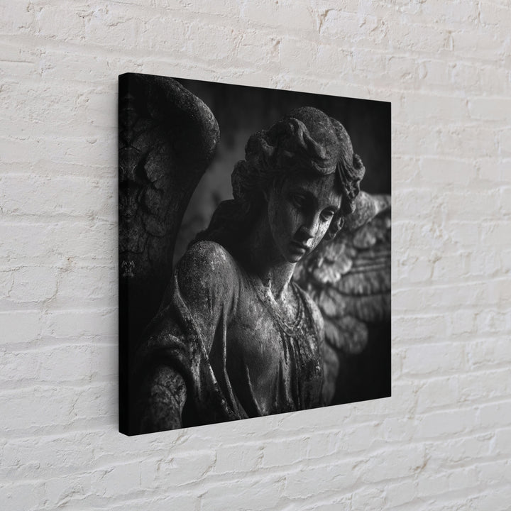 The Weeping Cemetery Angel, Biomechanical Horror Art, Square Wall Art, Gothic Horror Wall Art, Canvas Print, Halloween Wall Art
