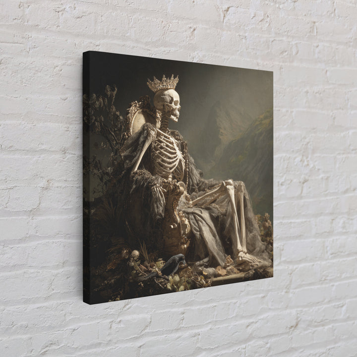 The Bone Queen, Baroque Witchcraft Art, Square Wall Art, Macabre Wall Art, Framed Canvas Print, Halloween Wall Art, Halloween Decor